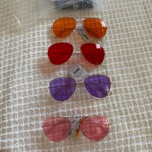 Colorful Aviator Sunglasses Set